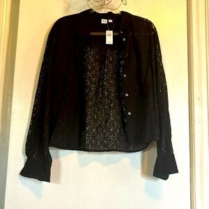 Beautiful black lace shirt never worn size large